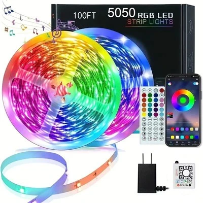 Lampu Strip Led RGB Cerdas Remote Berubah Warna 65,6 Kaki dan Kontrol Aplikasi