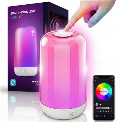 Lampu Meja Samping Tempat Tidur Sentuh Cerdas Lampu Malam LED