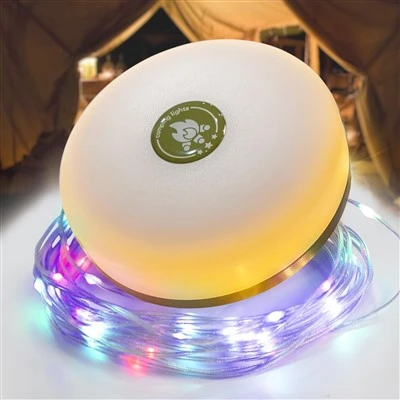 Tali lampu berkemah tenaga surya pengisi daya USB/tenaga surya