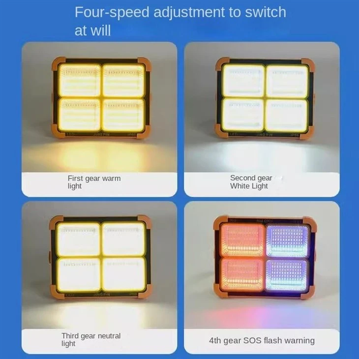 Solar Powered LED Flood Light IP66 Waterproof USB Battery Outdoor Rechargeable high quality